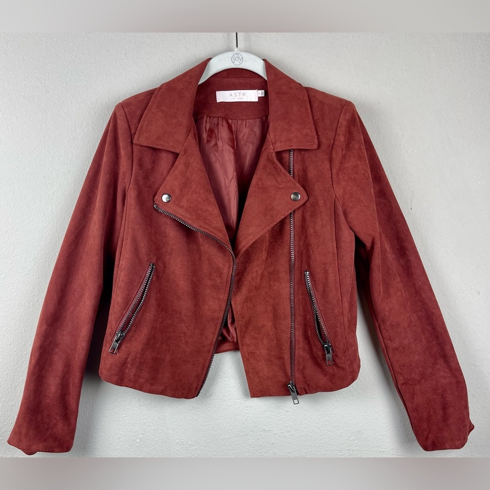 ASTR Faux Suede Maroon Jacket